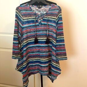 New Direction Multi-Color Pullover Shirt Size XL